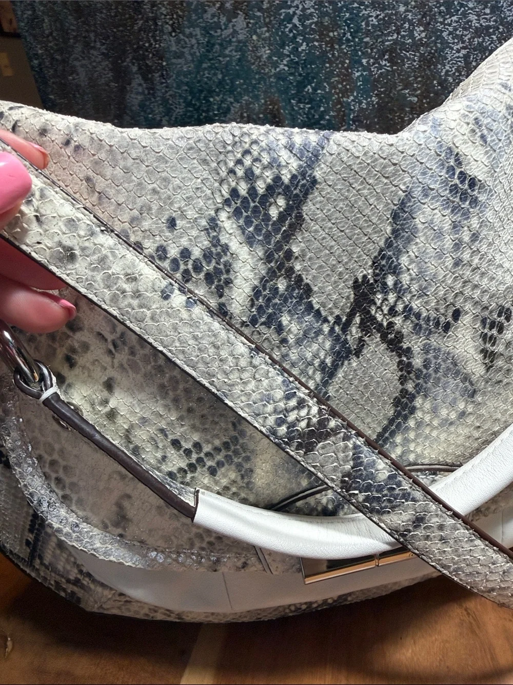 Coach Rare 2011 Kristin Python Embossed‎ Leather Convertible Hobo Bag EUC